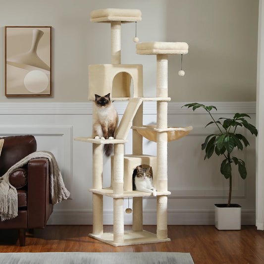 Multi-Level Plush Condo with Scratching Posts & Perches
