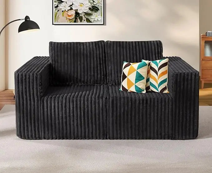 Deep-Seat 3-Seater Sectional Sofa w/ Cloud Foam & Pillows