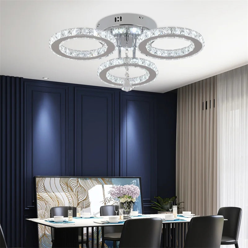 Crystal 5-Ring Chandelier