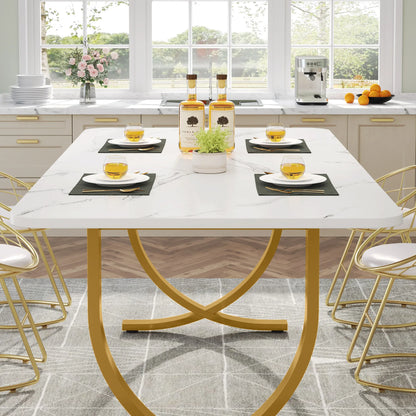 Modern Faux Marble Dining Table