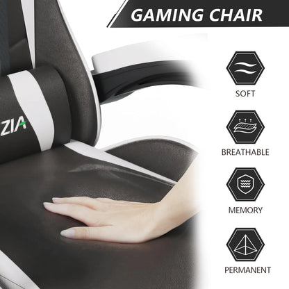 Gamer Chair with Lumbar Cushion & Headrest
