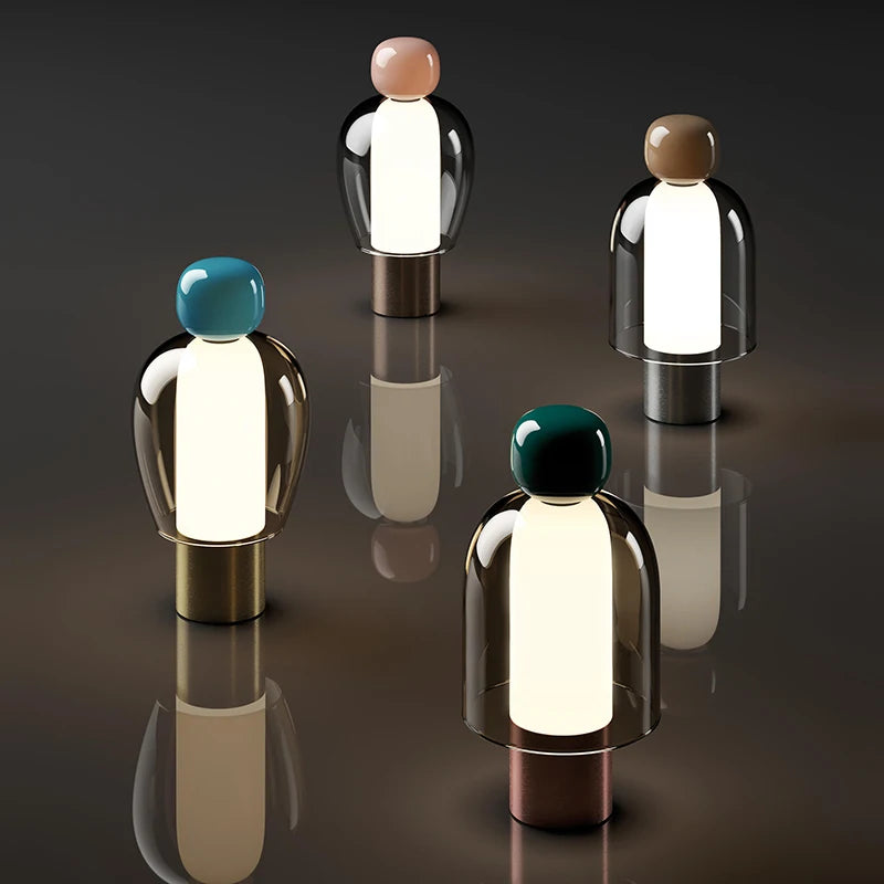 USB Rechargeable Glass LED Desk Lamp