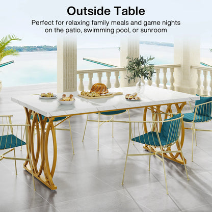 Modern Faux Marble Dining Table