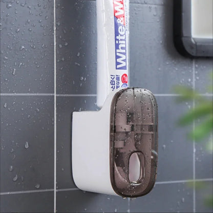 Automatic Wall-Mounted Toothpaste Dispenser & Toothbrush Holder