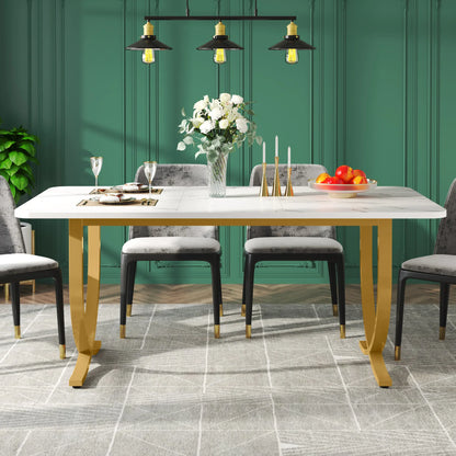 Modern Faux Marble Dining Table