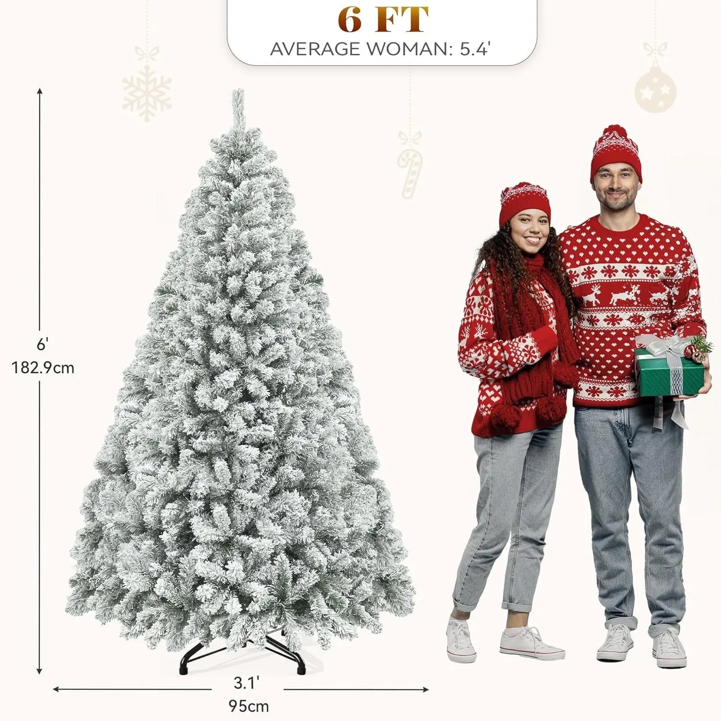 6ft Snow Flocked Christmas Tree