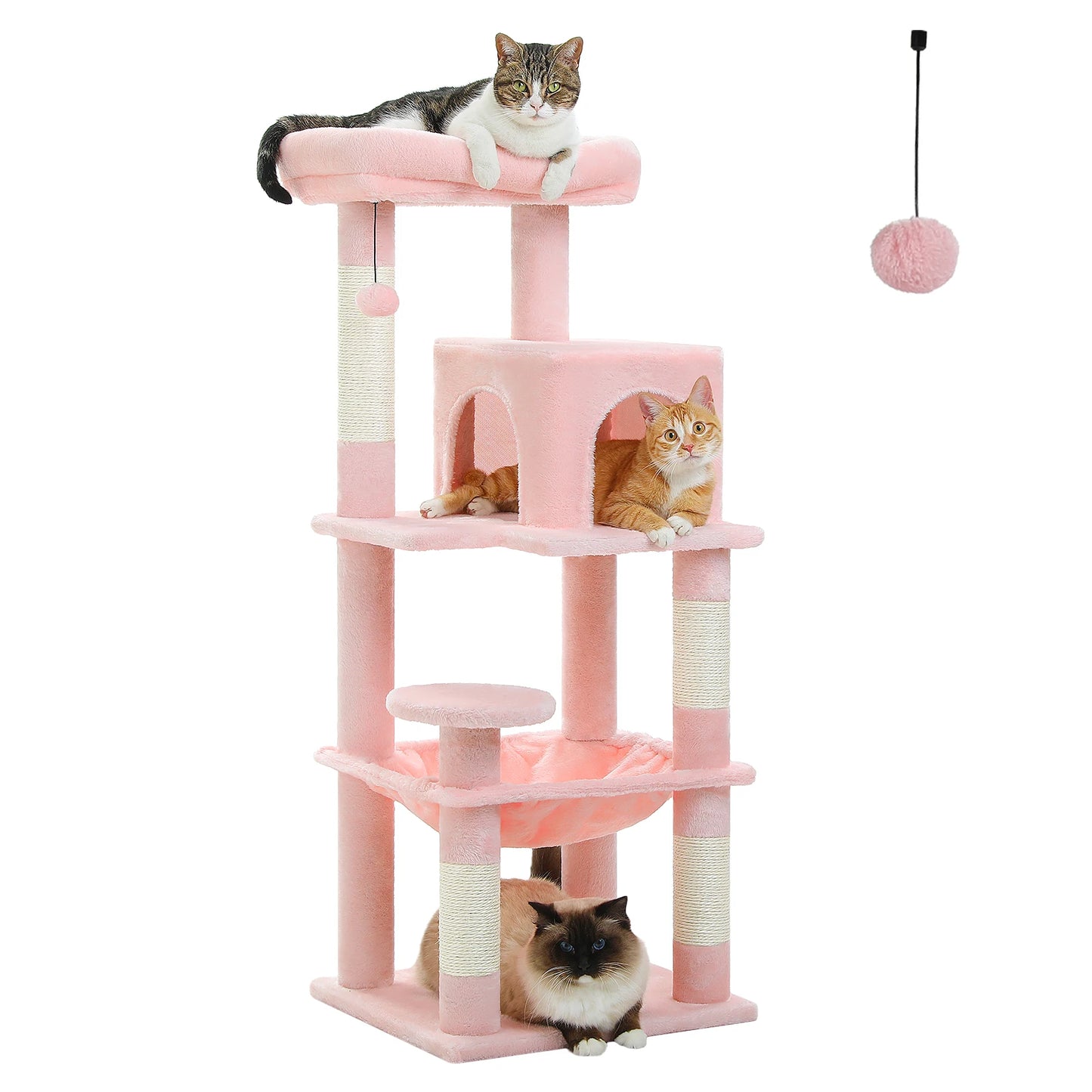 5-Level Cat Tower with Large Hammock Cat Condo