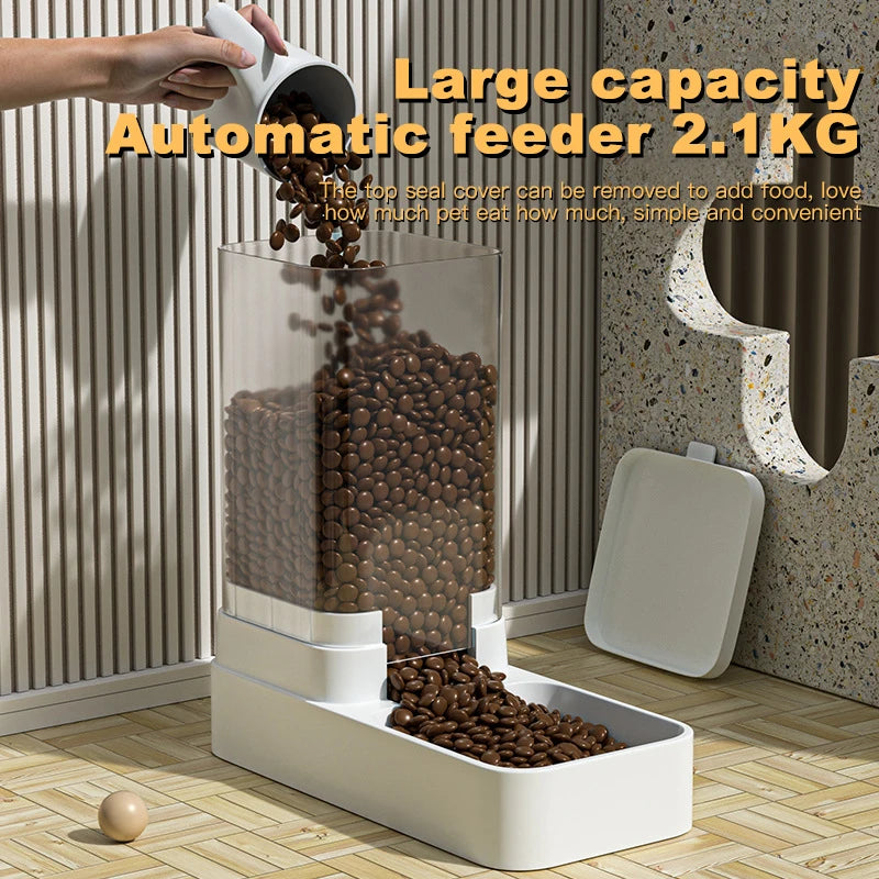 Pet Feeder with Automatic Water Dispenser
