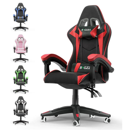 Gamer Chair with Lumbar Cushion & Headrest