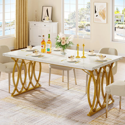 Modern Faux Marble Dining Table