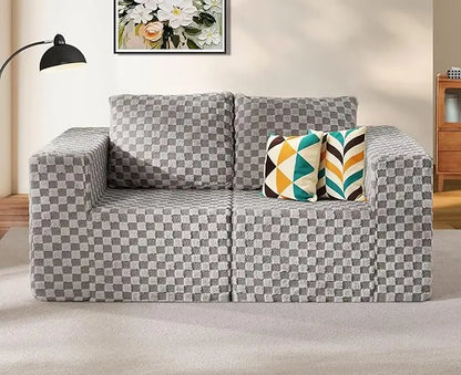 Deep-Seat 3-Seater Sectional Sofa w/ Cloud Foam & Pillows