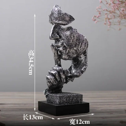 Bronze Silence Is Golden Statue