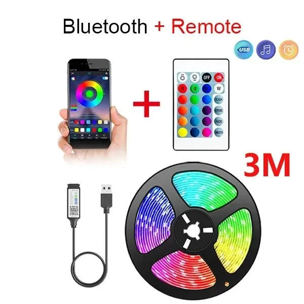 Smart LED Strip Lights 5050 RGB – Bluetooth & IR Remote Control