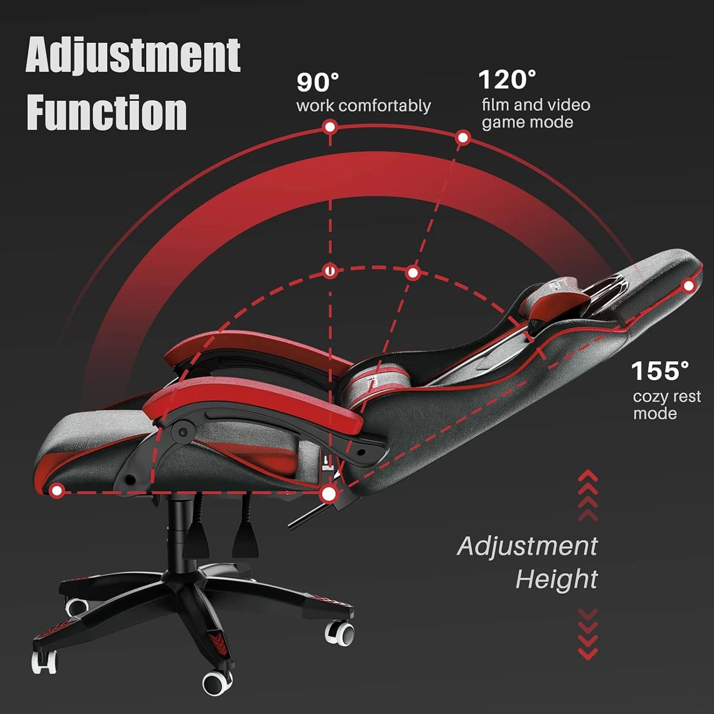 Gamer Chair with Lumbar Cushion & Headrest