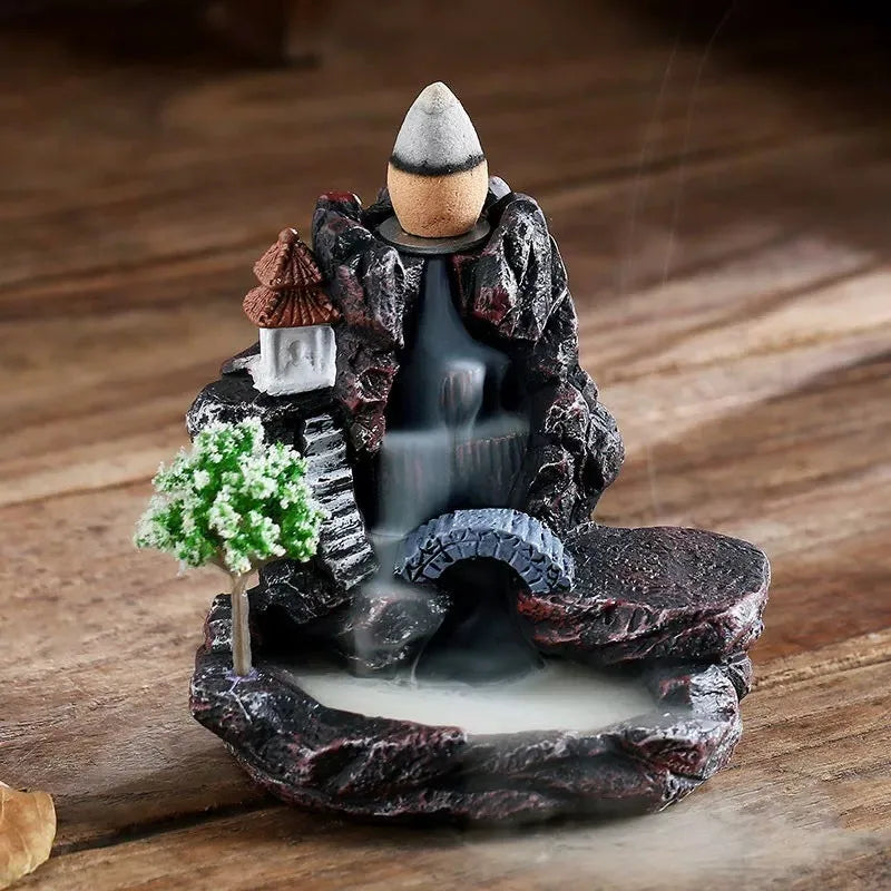 Waterfall Incense Cone Holder Decor
