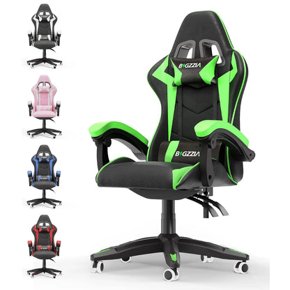 Gamer Chair with Lumbar Cushion & Headrest