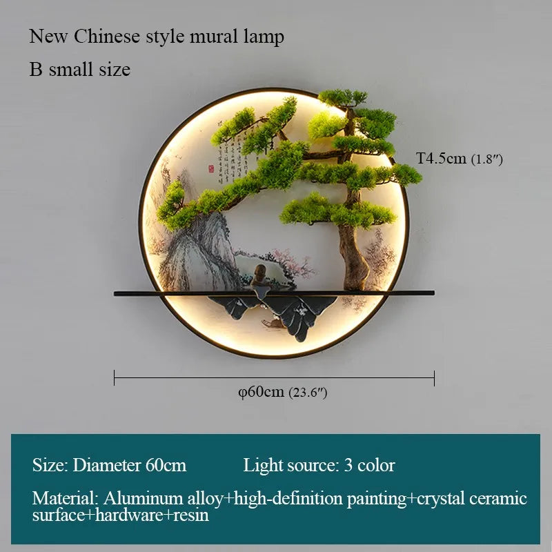 Modern 3D Chinese Landscape LED Lamp