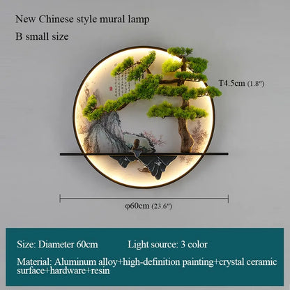 Modern 3D Chinese Landscape LED Lamp