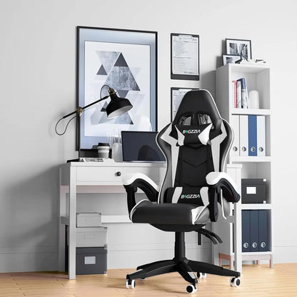 Gamer Chair with Lumbar Cushion & Headrest