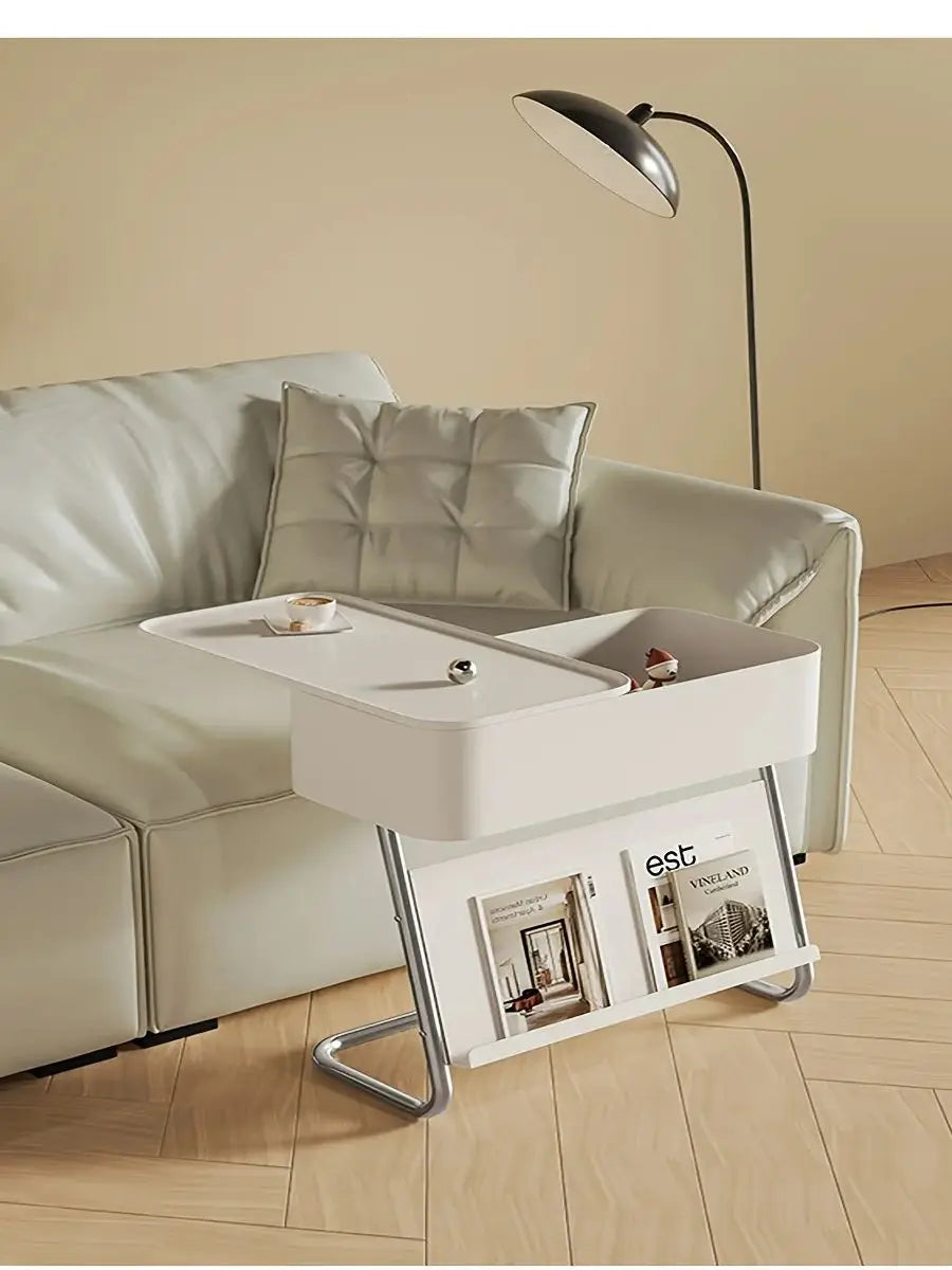 Z Shaped Side Table With Storage