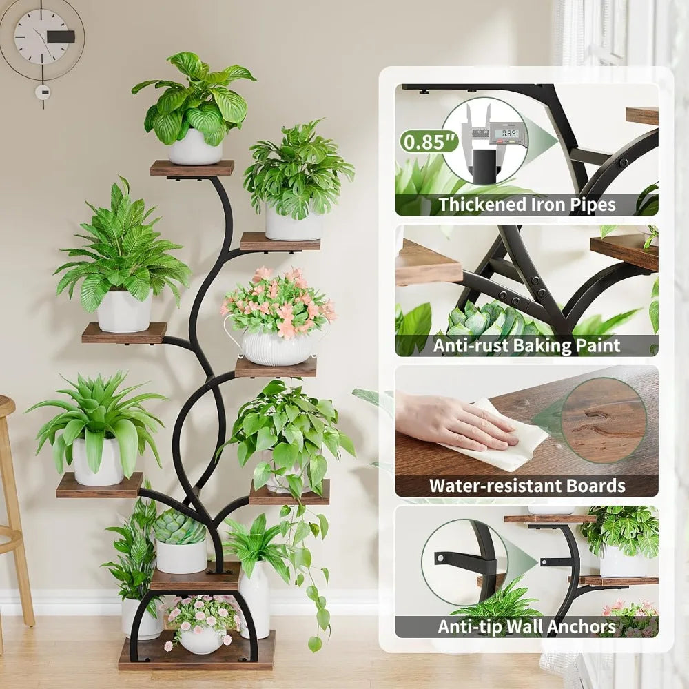 49" Tall Plant Shelf with Lights for Indoor Growing