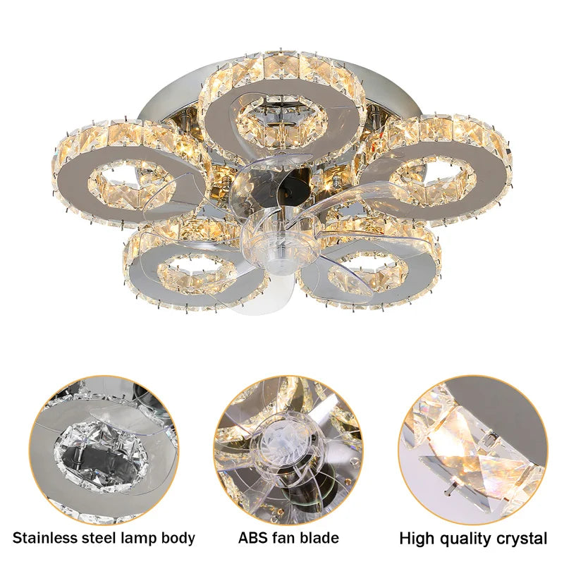 Crystal 5-Ring Chandelier