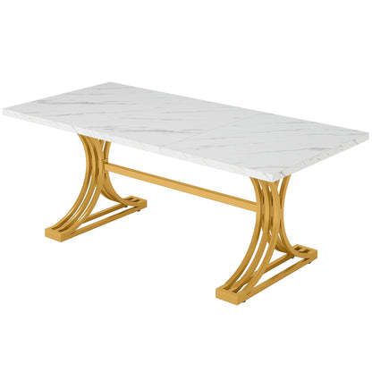 Modern Faux Marble Dining Table