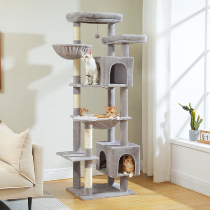 Multi-Level Plush Condo with Scratching Posts & Perches