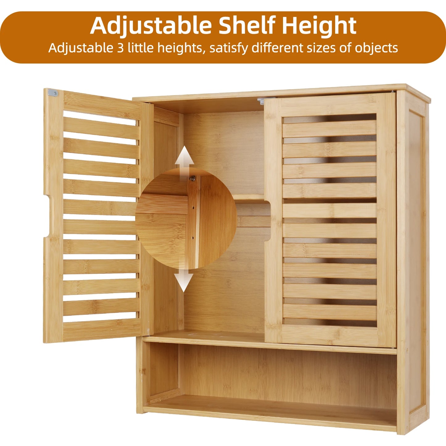 Wall Mounted Bamboo Bathroom Cabinet