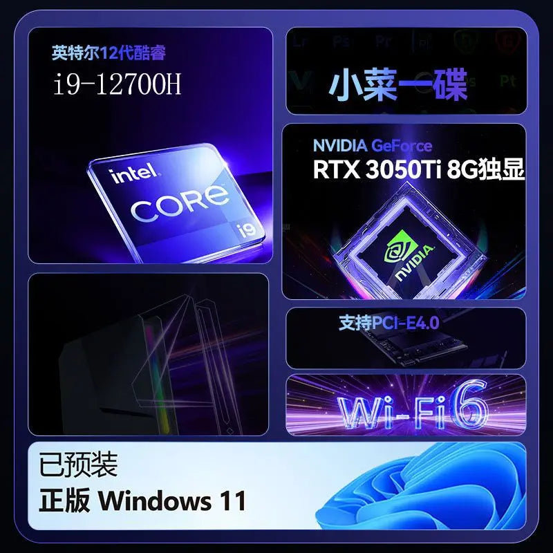 Mini Intel Core Gaming PC with RGB Lights & 2X HD-MI Type-C