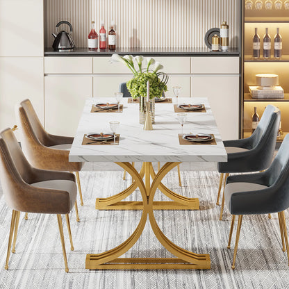 Modern Faux Marble Dining Table