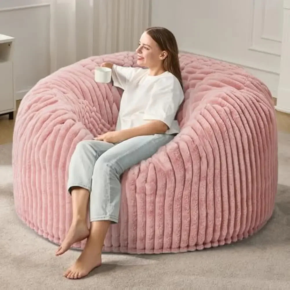 Large Stripe Plush Beanbag Chair
