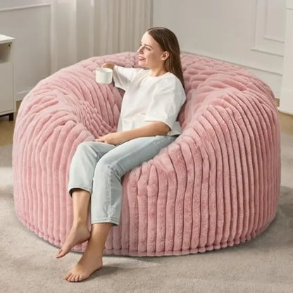 Large Stripe Plush Beanbag Chair