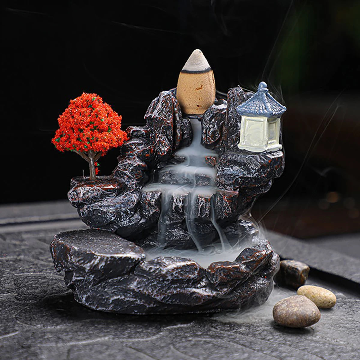 Waterfall Incense Cone Holder Decor
