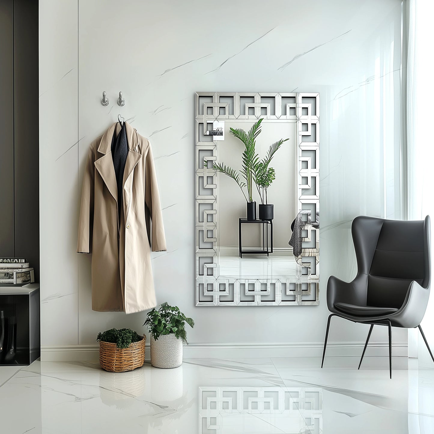 Silver Venetian Art Mirror
