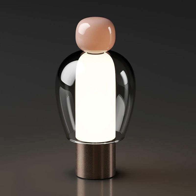 USB Rechargeable Glass LED Desk Lamp