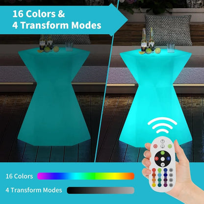 LED Cocktail Table with Multi-Colored Lights