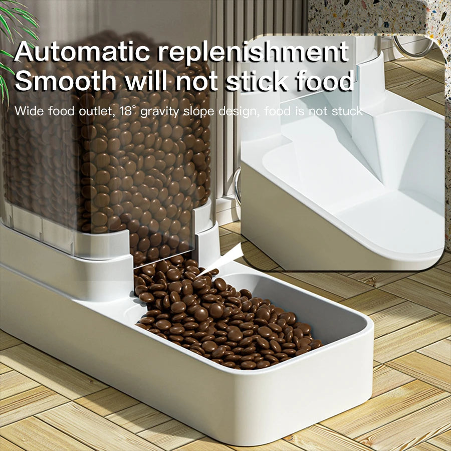 Pet Feeder with Automatic Water Dispenser