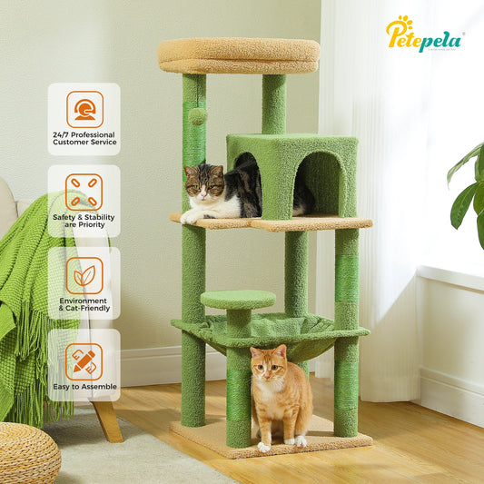 5-Level Cat Tower with Large Hammock Cat Condo