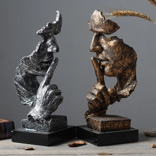 Bronze Silence Is Golden Statue