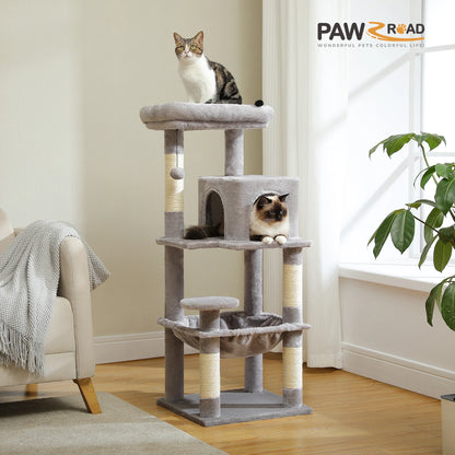 5-Level Cat Tower with Large Hammock Cat Condo