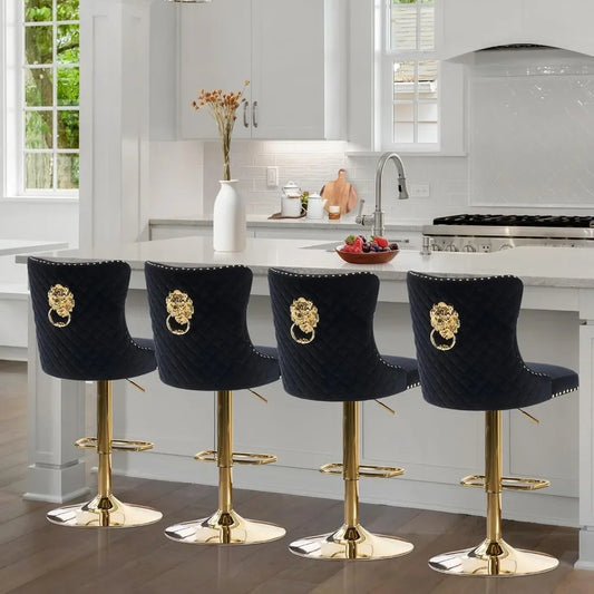 Luxury Gold Bar Stools Set of 4