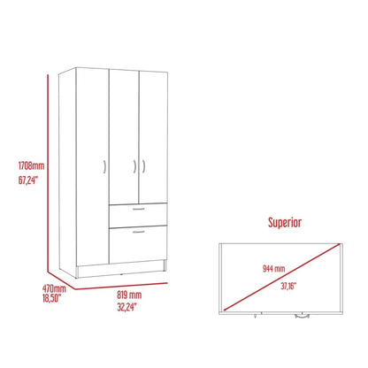 Meredith 1Drawer Rectangle Armoire Black gue and White