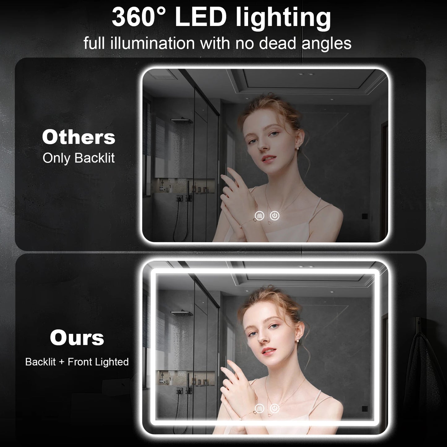 LED Bathroom Mirror with Backlit Lights