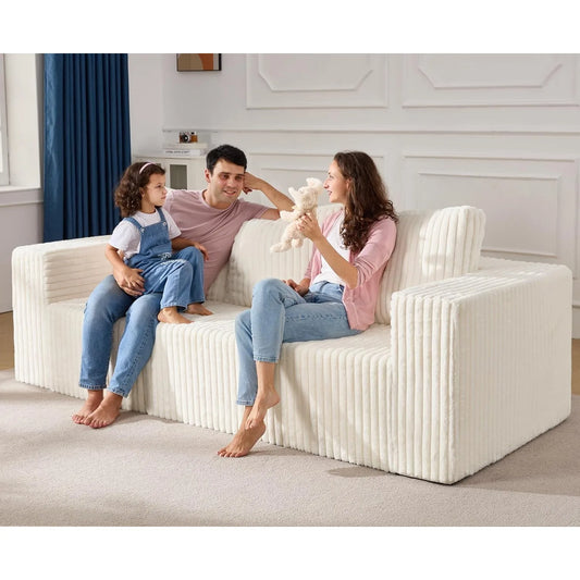 Deep-Seat 3-Seater Sectional Sofa w/ Cloud Foam & Pillows