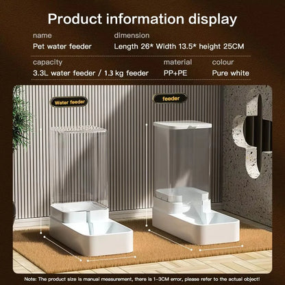 Pet Feeder with Automatic Water Dispenser