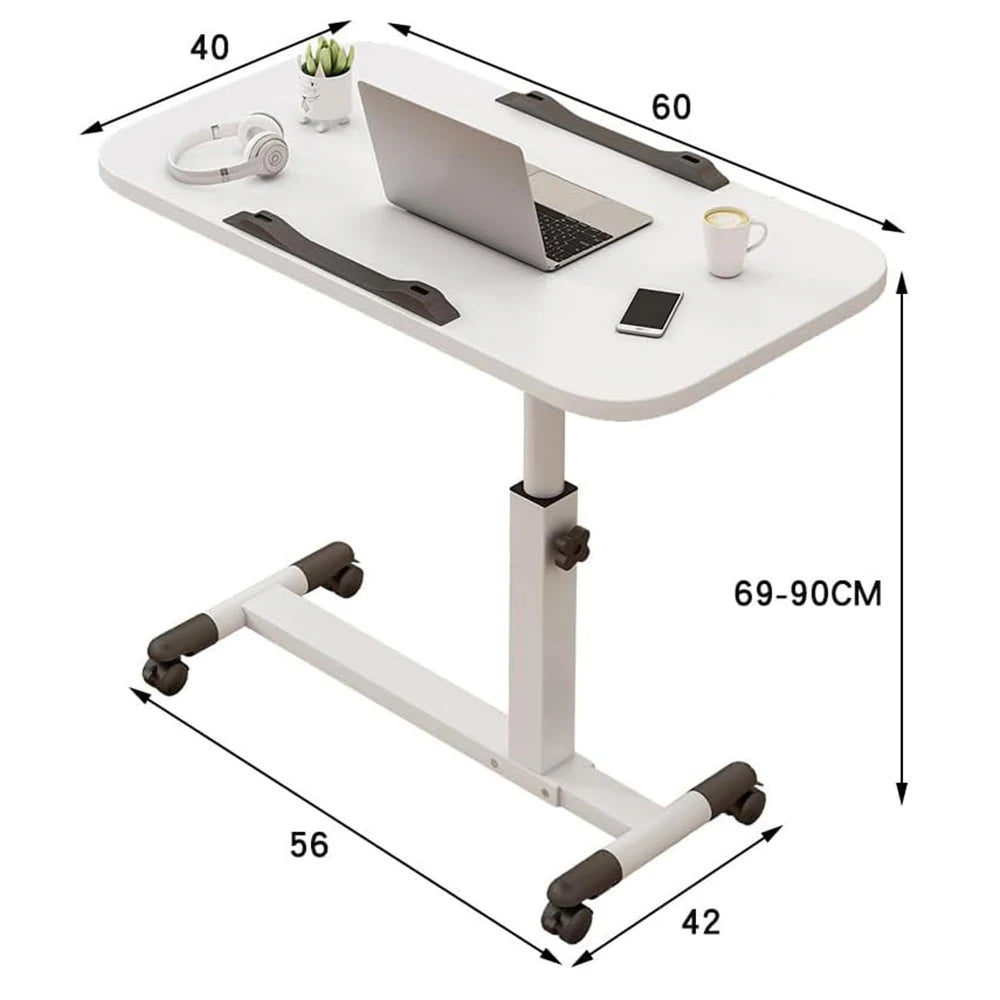 Foldable Overbed Standing Desk with Wheels
