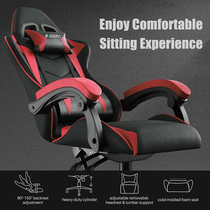 Gamer Chair with Lumbar Cushion & Headrest