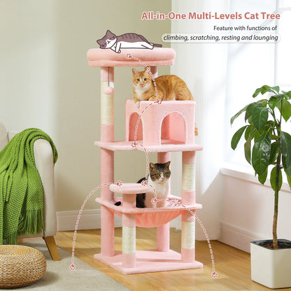 5-Level Cat Tower with Large Hammock Cat Condo