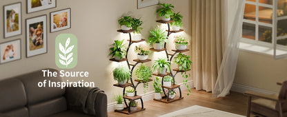 49" Tall Plant Shelf with Lights for Indoor Growing
